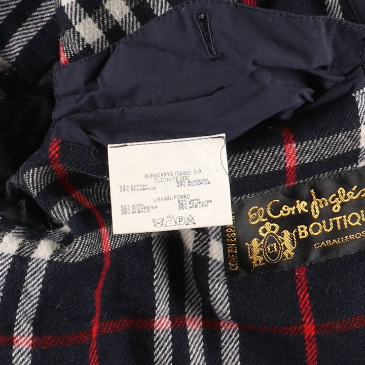 Burberry's padded puffer jacket, men's size L cotton navy blue type Vintage Second Hand