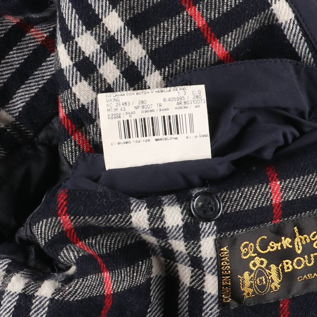 Burberry's padded puffer jacket, men's size L cotton navy blue type Vintage Second Hand