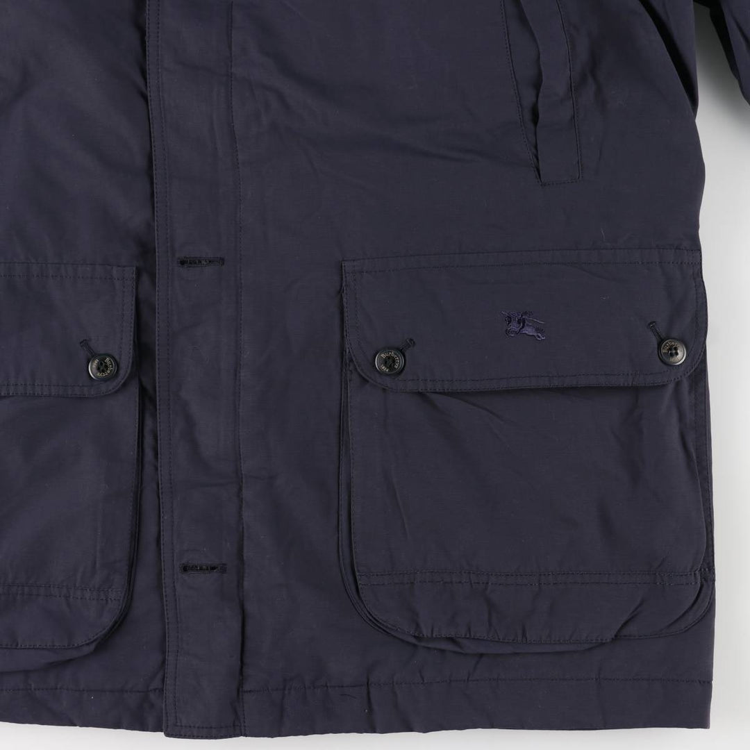 Burberry's padded puffer jacket, men's size L cotton navy blue type Vintage Second Hand