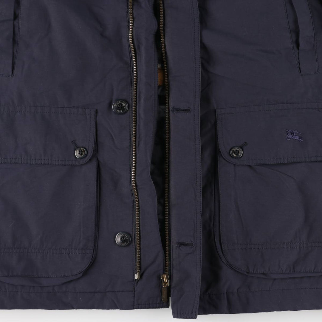 Burberry's padded puffer jacket, men's size L cotton navy blue type Vintage Second Hand
