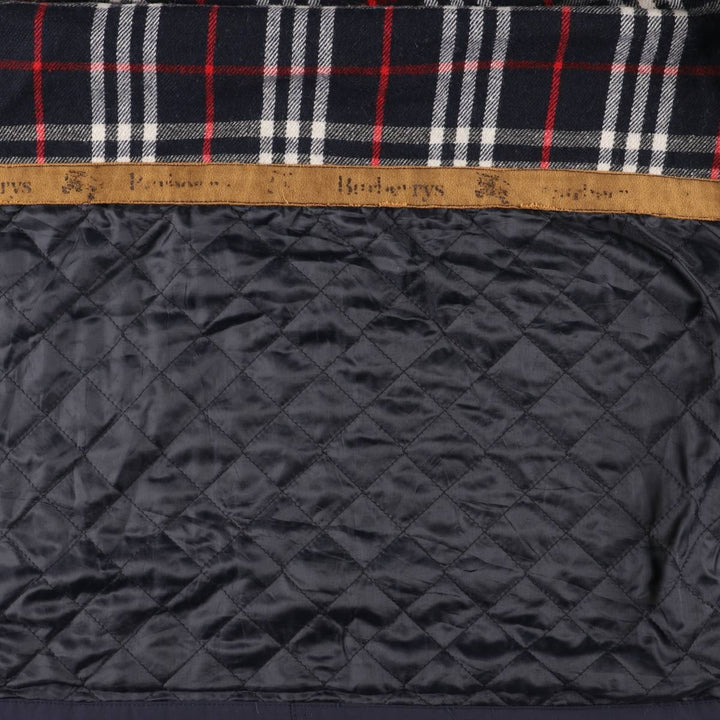 Burberry's padded puffer jacket, men's size L cotton navy blue type Vintage Second Hand