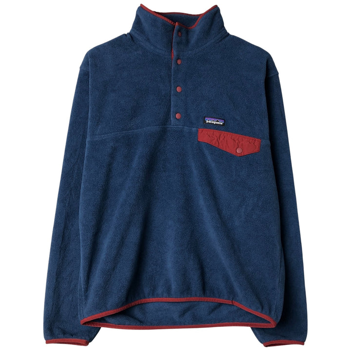 Patagonia Lightweight Synchilla Snap Tee (25580FA18) - Half-Snap Fleece Pullover, Men's Medium polyester navy blue type Vintage Second Hand