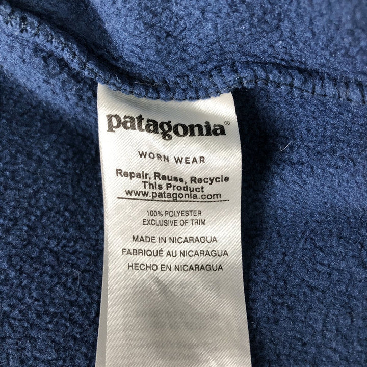Patagonia Lightweight Synchilla Snap Tee (25580FA18) - Half-Snap Fleece Pullover, Men's Medium polyester navy blue type Vintage Second Hand