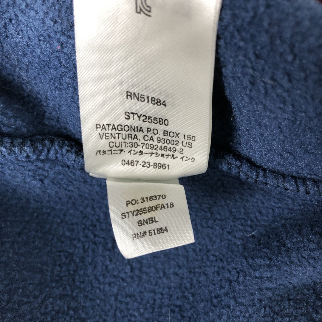 Patagonia Lightweight Synchilla Snap Tee (25580FA18) - Half-Snap Fleece Pullover, Men's Medium polyester navy blue type Vintage Second Hand