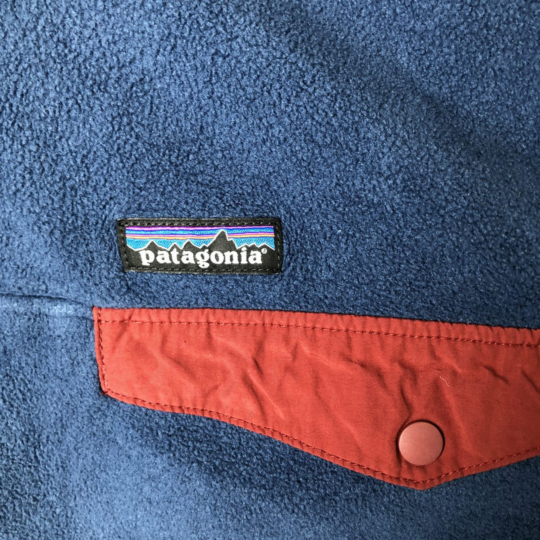 Patagonia Lightweight Synchilla Snap Tee (25580FA18) - Half-Snap Fleece Pullover, Men's Medium polyester navy blue type Vintage Second Hand