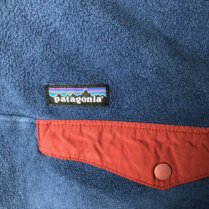 Patagonia Lightweight Synchilla Snap Tee (25580FA18) - Half-Snap Fleece Pullover, Men's Medium polyester navy blue type Vintage Second Hand