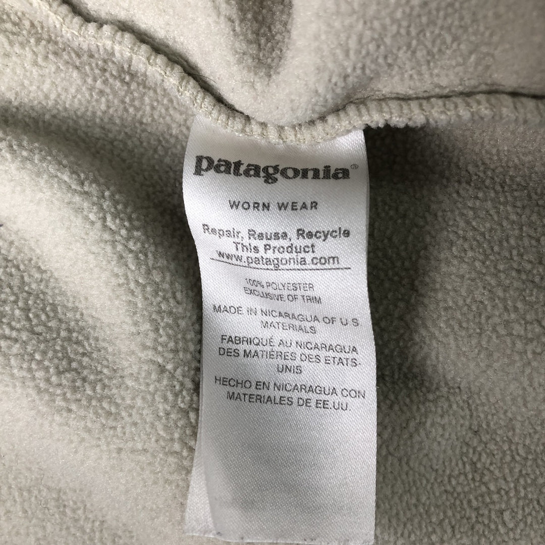 Patagonia Lightweight Synchilla Snap Tee (25580SP17) - Half-Snap Fleece Pullover, Men's Size L polyester Beige type Vintage Second Hand