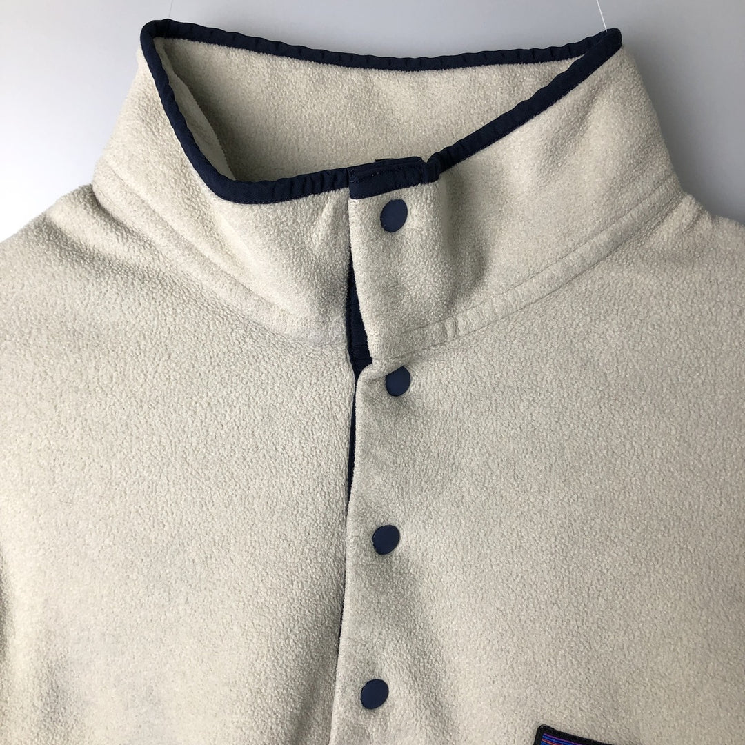 Patagonia Lightweight Synchilla Snap Tee (25580SP17) - Half-Snap Fleece Pullover, Men's Size L polyester Beige type Vintage Second Hand