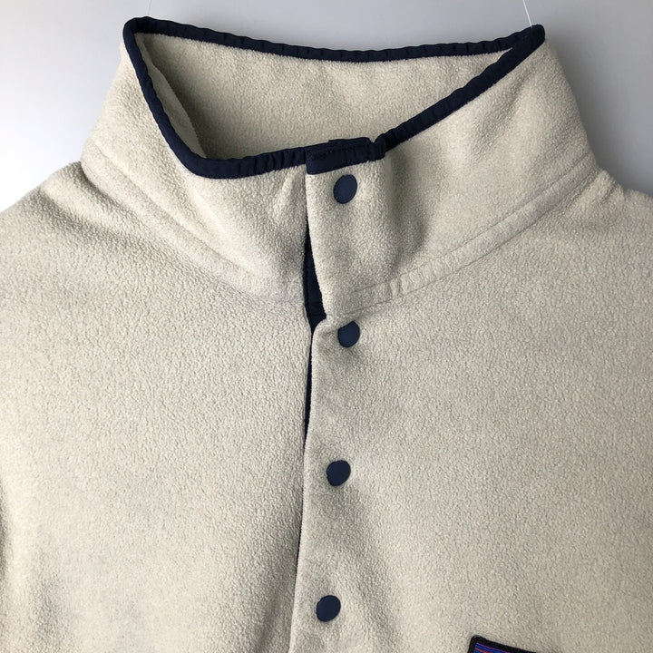 Patagonia Lightweight Synchilla Snap Tee (25580SP17) - Half-Snap Fleece Pullover, Men's Size L polyester Beige type Vintage Second Hand