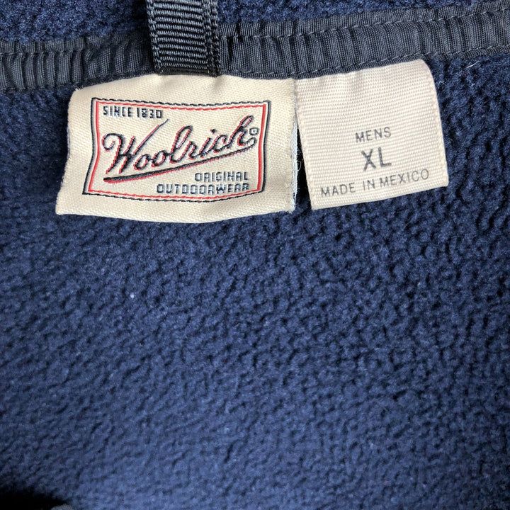 90s-00'S WOOLRICH Snap-on T-shirt, Half Snap, Fleece Pullover, Men's, Size XL polyester navy blue type Vintage Second Hand