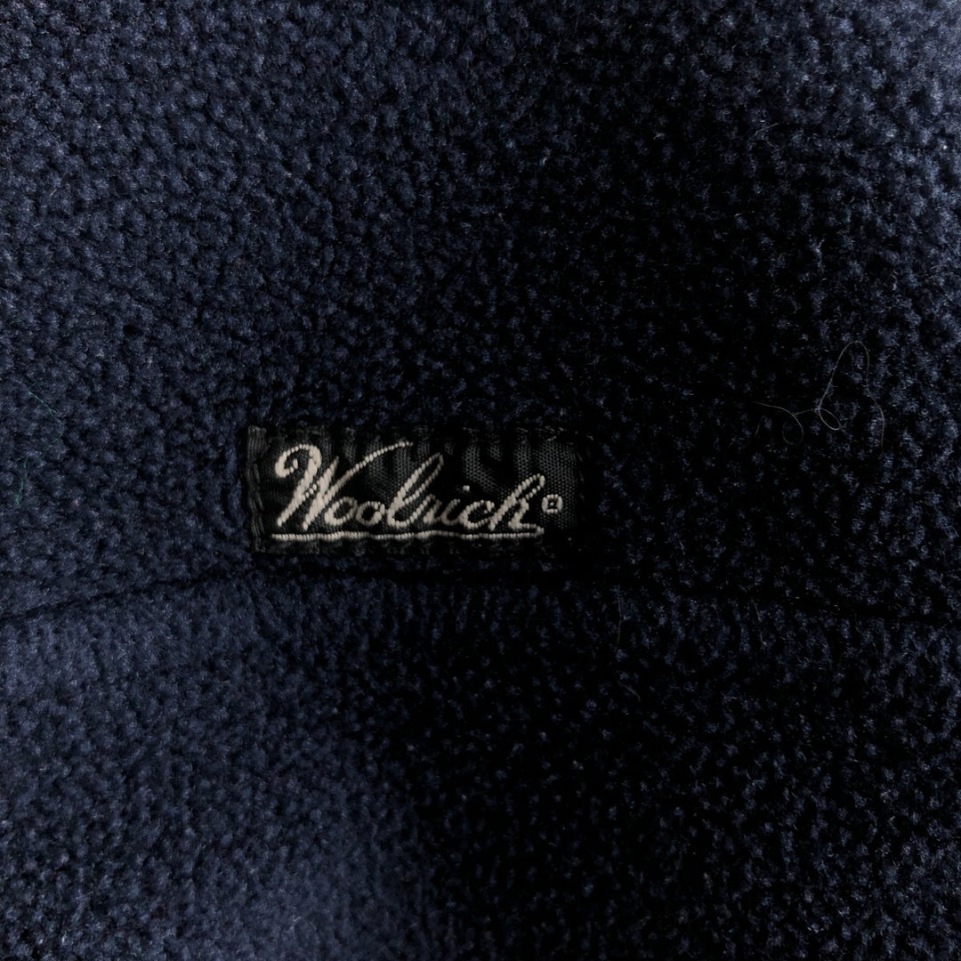 90s-00'S WOOLRICH Snap-on T-shirt, Half Snap, Fleece Pullover, Men's, Size XL polyester navy blue type Vintage Second Hand