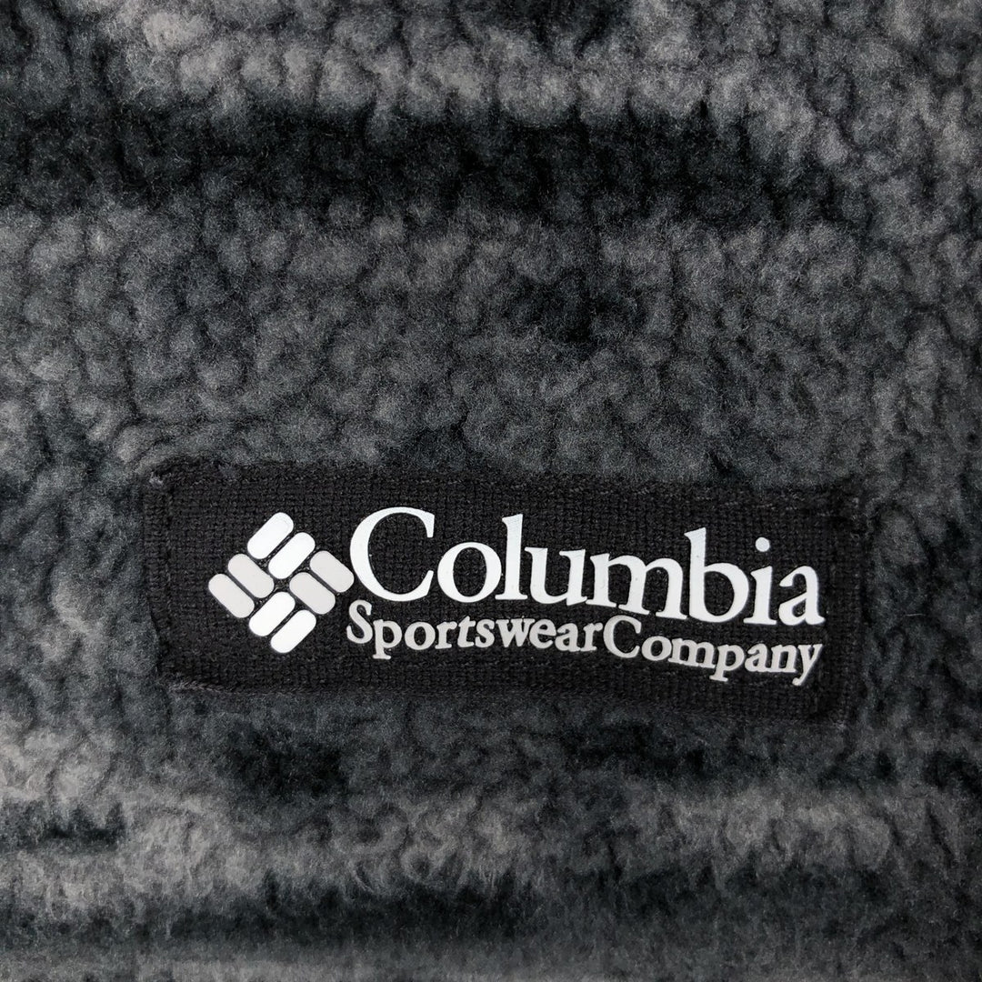 Columbia Fair Isle Pattern Half-Snap Fleece Pullover, Men's Size Medium polyester gray type Vintage Second Hand