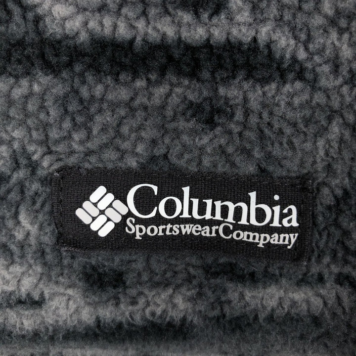 Columbia Fair Isle Pattern Half-Snap Fleece Pullover, Men's Size Medium polyester gray type Vintage Second Hand