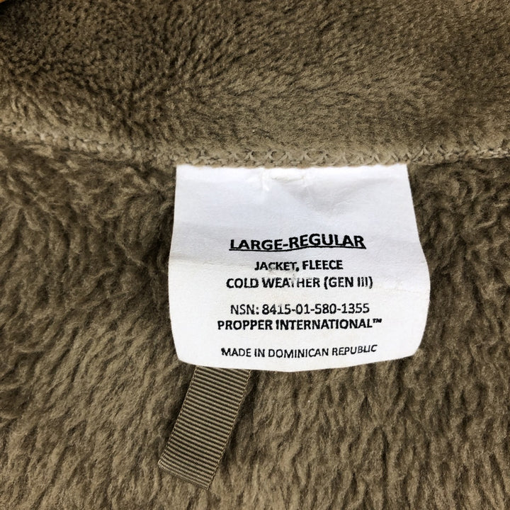 Civilian PROPPER Military Fleece Jacket, Men's Size L polyester Khaki type Vintage Second Hand