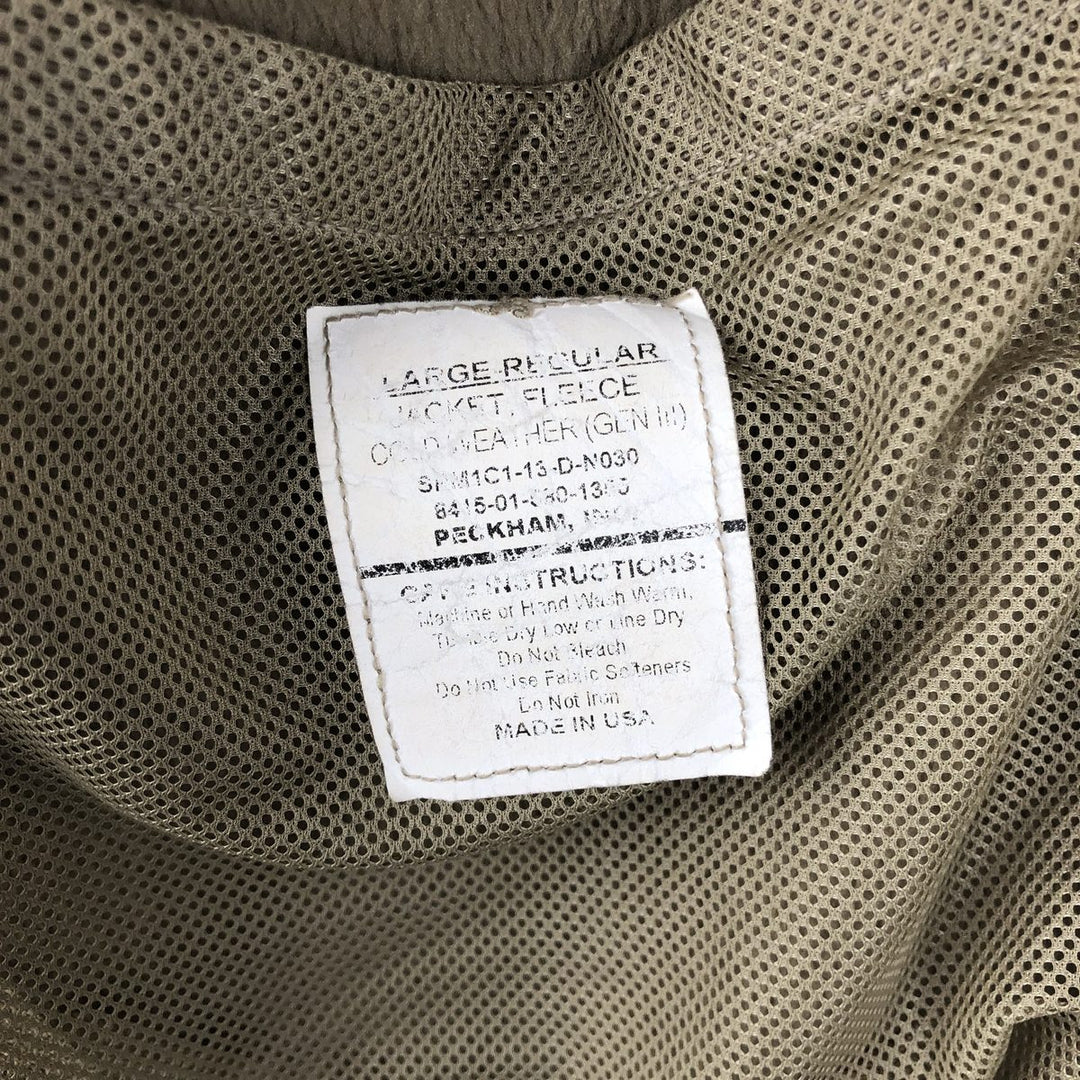 Authentic US military fleece jacket, made in the USA, large-regular, equivalent to men's size L unclear Khaki type Vintage Second Hand