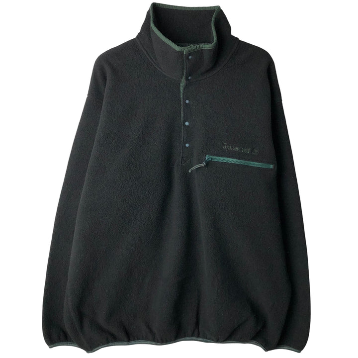 Vintage 90'S Timberland WEATHERGEAR Half-Snap Fleece Pullover, Made in USA, Men's Size L polyester black type Vintage Second Hand