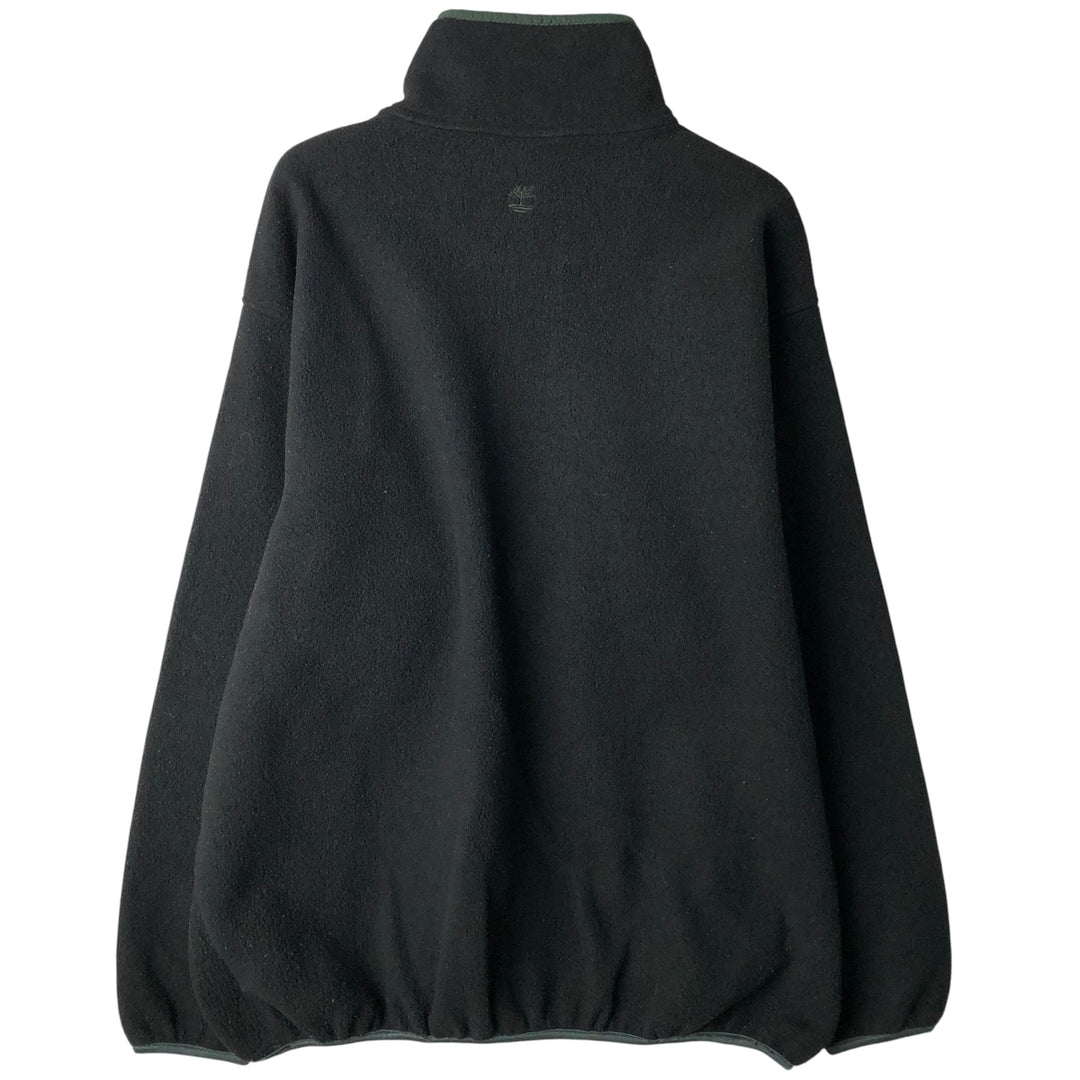 Vintage 90'S Timberland WEATHERGEAR Half-Snap Fleece Pullover, Made in USA, Men's Size L polyester black type Vintage Second Hand