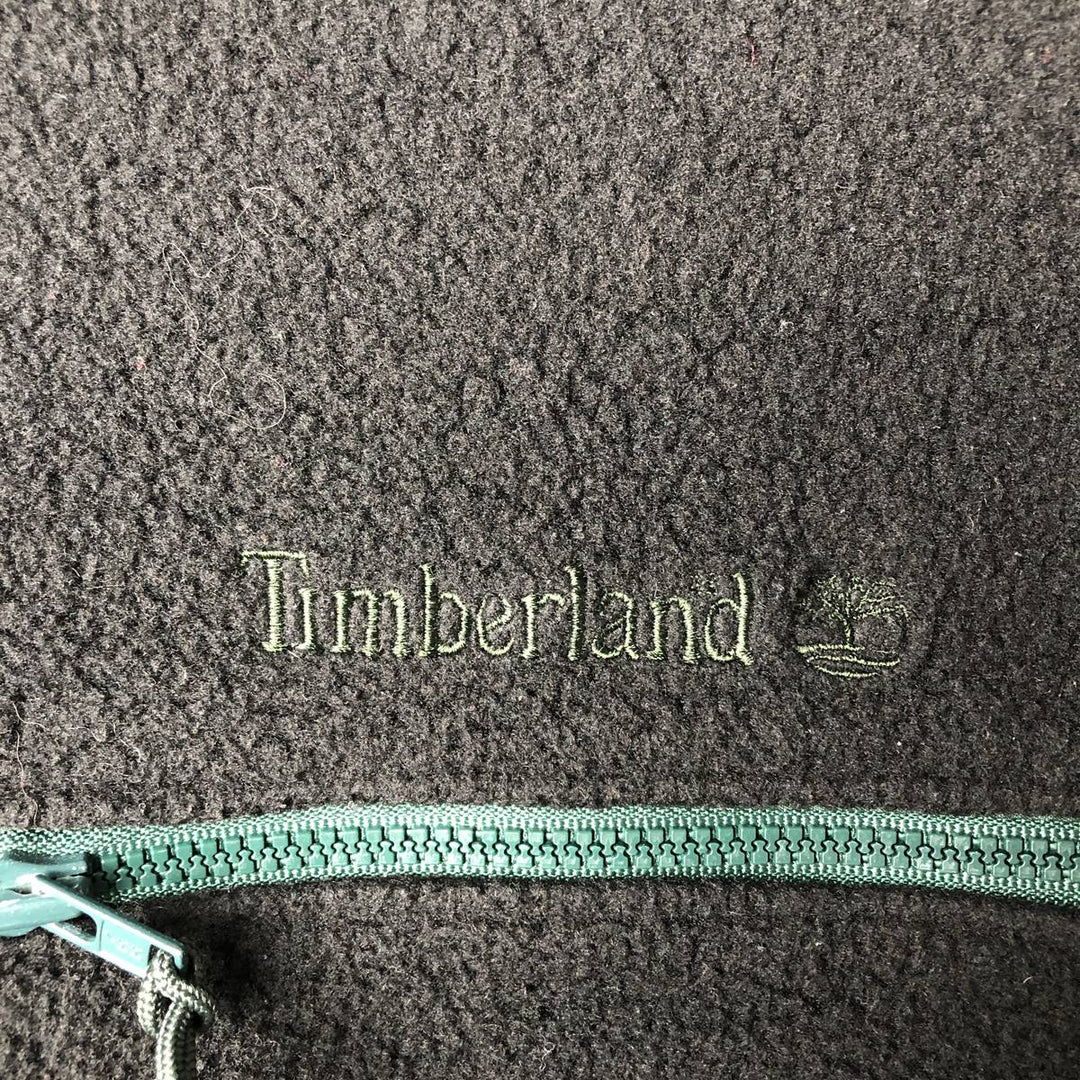 Vintage 90'S Timberland WEATHERGEAR Half-Snap Fleece Pullover, Made in USA, Men's Size L polyester black type Vintage Second Hand