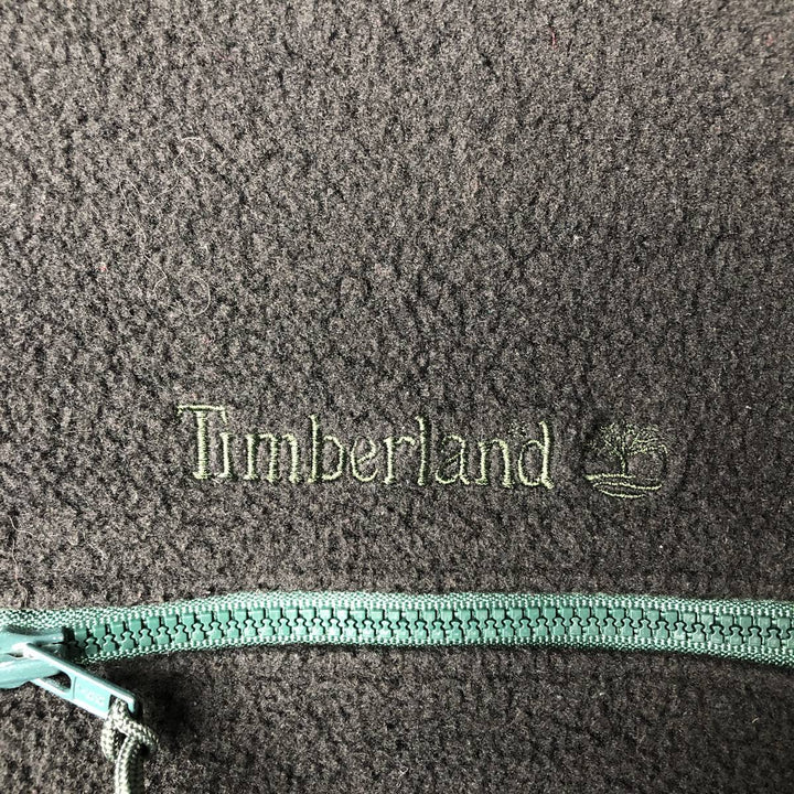 Vintage 90'S Timberland WEATHERGEAR Half-Snap Fleece Pullover, Made in USA, Men's Size L polyester black type Vintage Second Hand