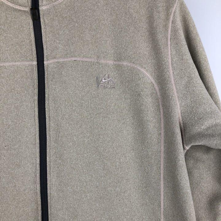90s-00'S Nike ACG Fleece Jacket, Men's Size L polyester Beige type Vintage Second Hand