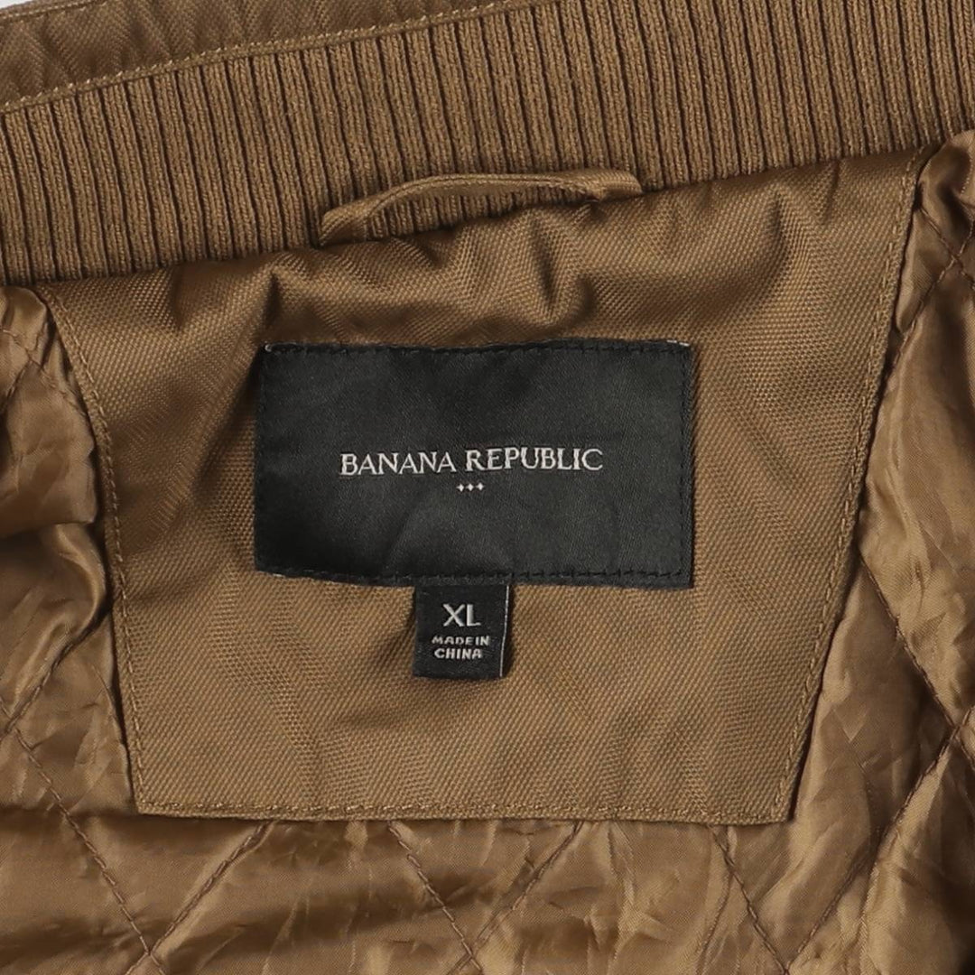 Banana Republic Men's Padded Puffer Jacket, Size XL polyester brown type Vintage Second Hand
