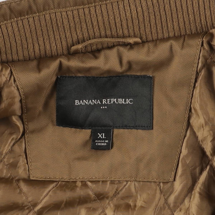 Banana Republic Men's Padded Puffer Jacket, Size XL polyester brown type Vintage Second Hand