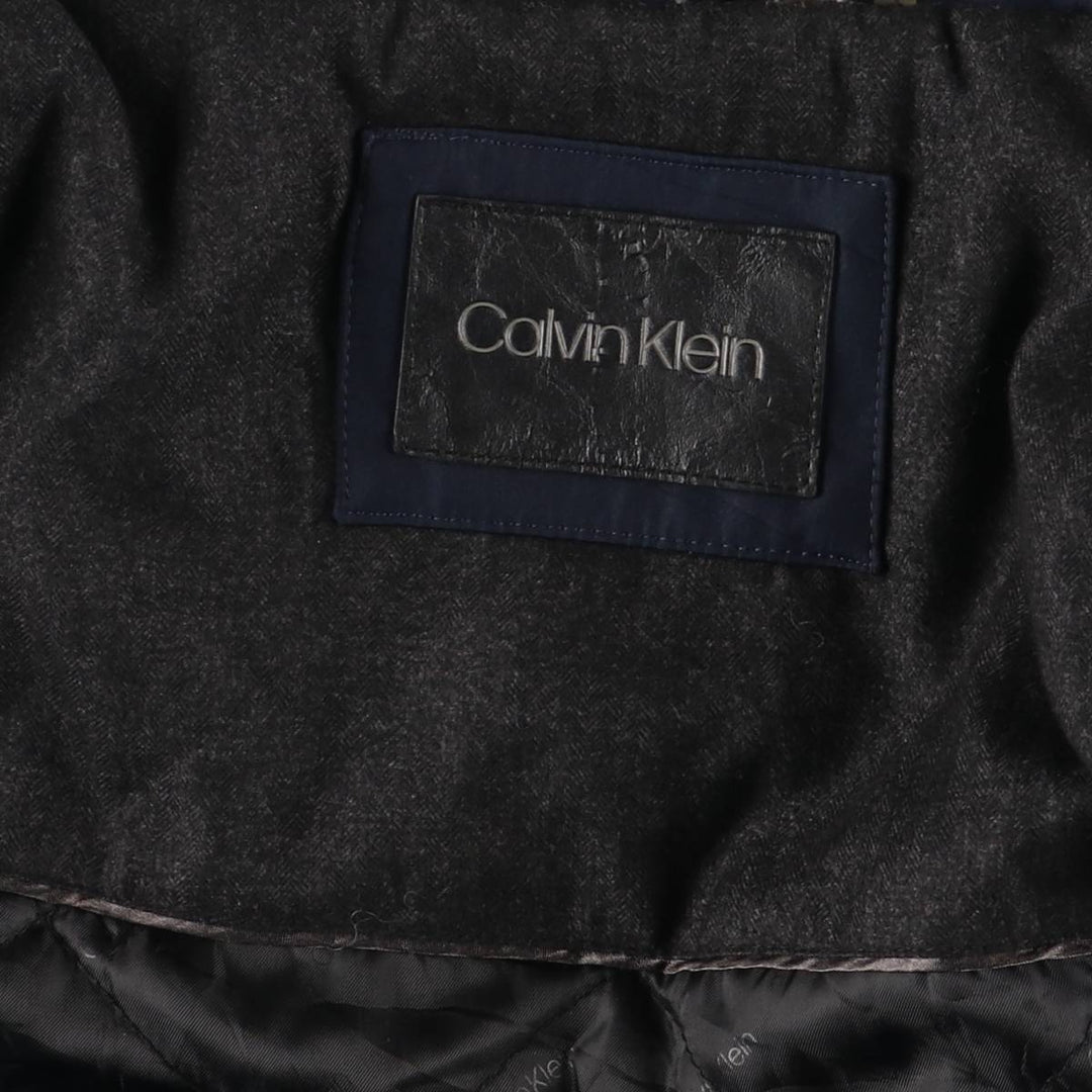 Calvin Klein padded puffer jacket, men's size XL polyester Navy blue Vintage Second Hand
