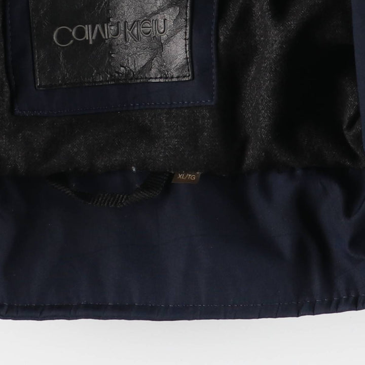 Calvin Klein padded puffer jacket, men's size XL polyester Navy blue Vintage Second Hand
