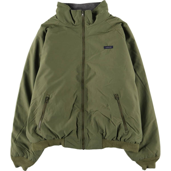 2000'S Lands' End Windcheck padded puffer jacket, men's size XL Nylon Khaki type Vintage Second Hand