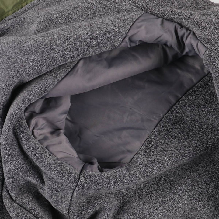 2000'S Lands' End Windcheck padded puffer jacket, men's size XL Nylon Khaki type Vintage Second Hand