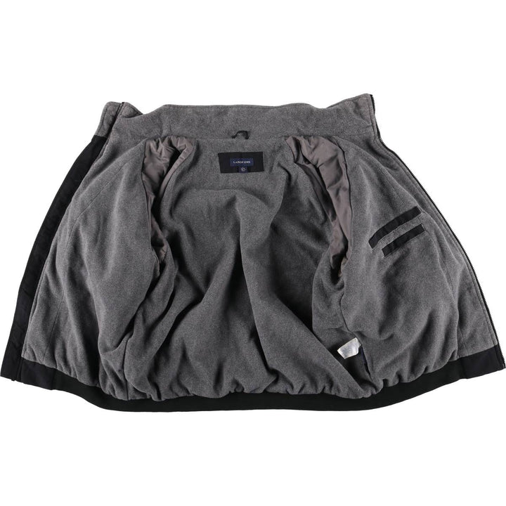 LANDS' END WINDCHECK Men's Padded Puffer Jacket, Size L Nylon black type Vintage Second Hand