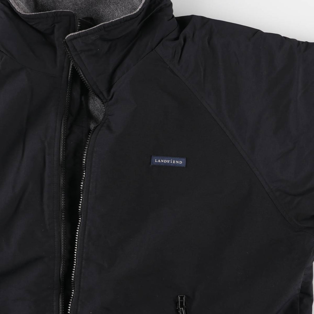 LANDS' END WINDCHECK Men's Padded Puffer Jacket, Size L Nylon black type Vintage Second Hand