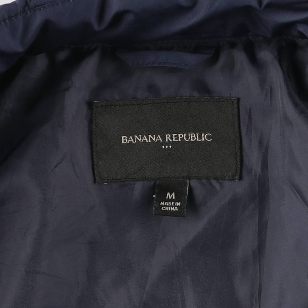 Banana Republic Quilted Puffer Jacket, Men's Size Medium polyester navy blue type Vintage Second Hand