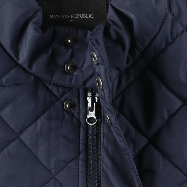 Banana Republic Quilted Puffer Jacket, Men's Size Medium polyester navy blue type Vintage Second Hand