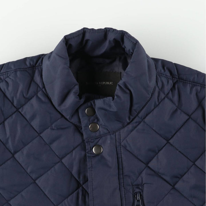 Banana Republic Quilted Puffer Jacket, Men's Size Medium polyester navy blue type Vintage Second Hand