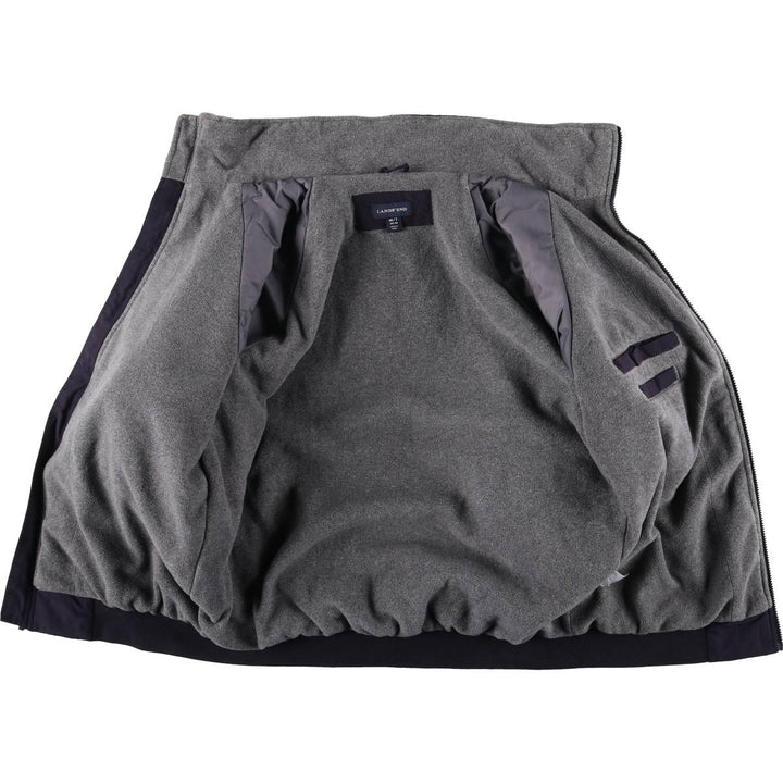 2000'S Lands' End Windcheck padded puffer jacket, men's size M Nylon navy blue type Vintage Second Hand