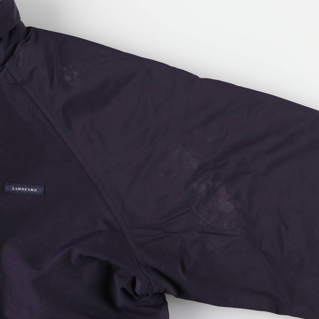 2000'S Lands' End Windcheck padded puffer jacket, men's size M Nylon navy blue type Vintage Second Hand