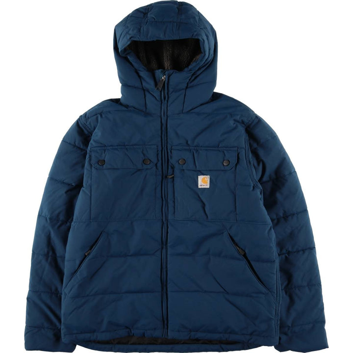 Carhartt Loose Fit Rain Defender Padded Parka Puffer Jacket, Men's Size Medium Nylon navy blue type Vintage Second Hand