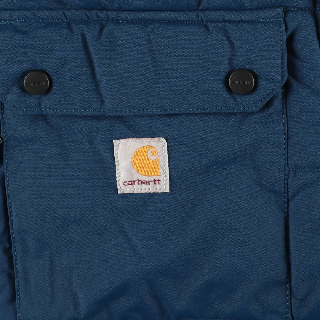 Carhartt Loose Fit Rain Defender Padded Parka Puffer Jacket, Men's Size Medium Nylon navy blue type Vintage Second Hand