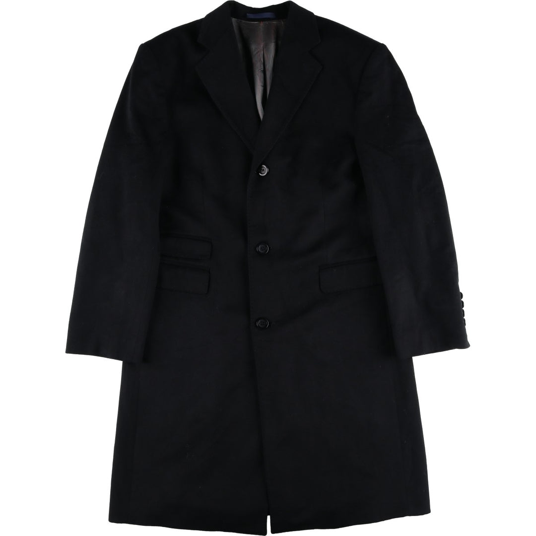 CARAMELO Wool Chesterfield Coat, Men's Size M wool black type Vintage Second Hand