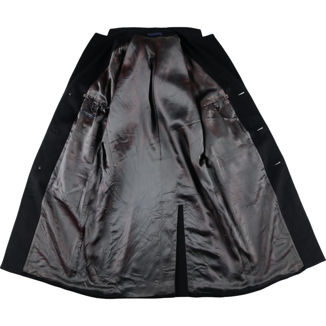 CARAMELO Wool Chesterfield Coat, Men's Size M wool black type Vintage Second Hand