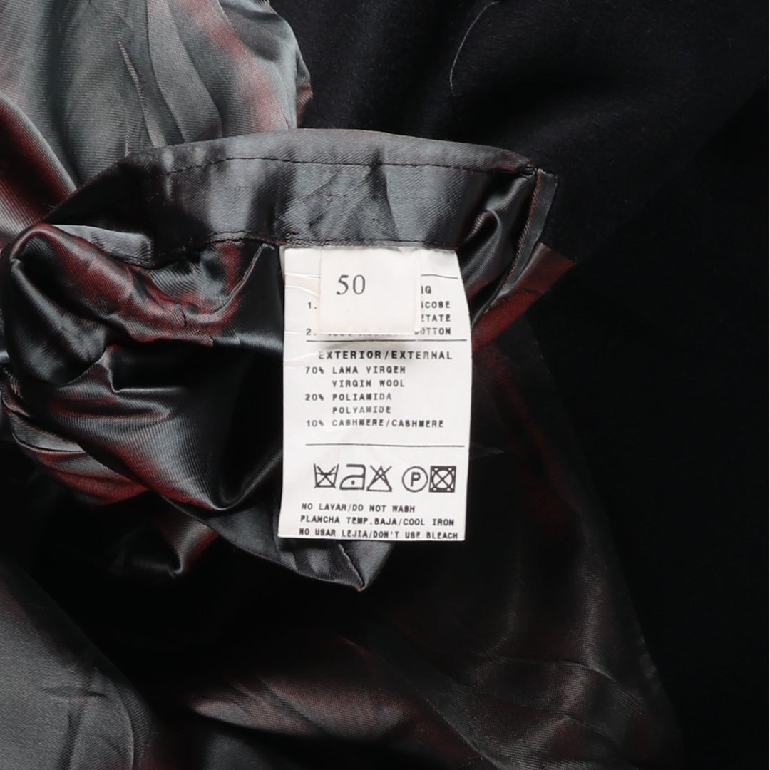 CARAMELO Wool Chesterfield Coat, Men's Size M wool black type Vintage Second Hand