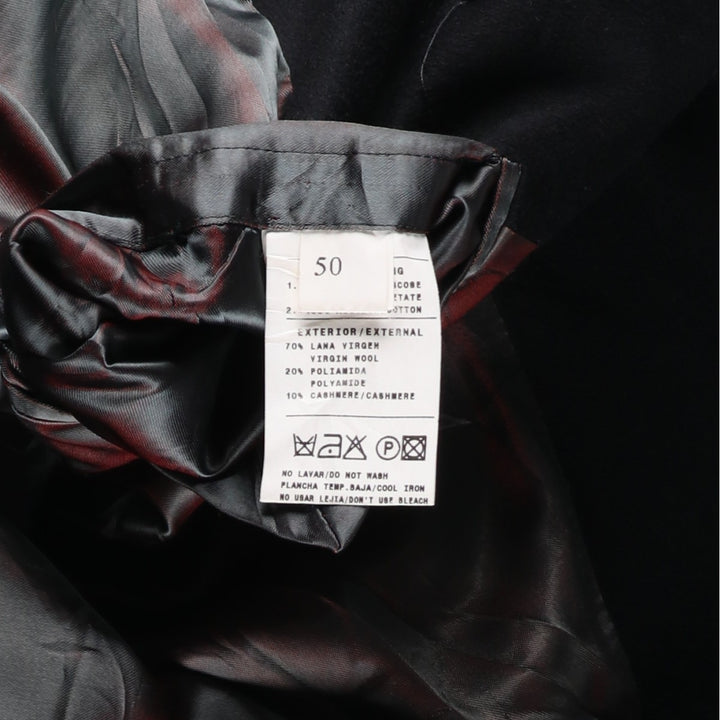 CARAMELO Wool Chesterfield Coat, Men's Size M wool black type Vintage Second Hand