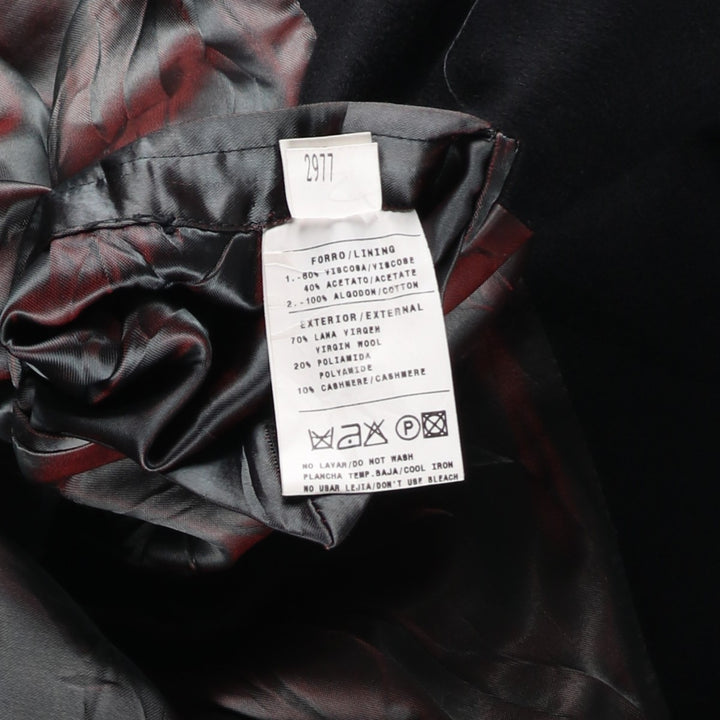 CARAMELO Wool Chesterfield Coat, Men's Size M wool black type Vintage Second Hand