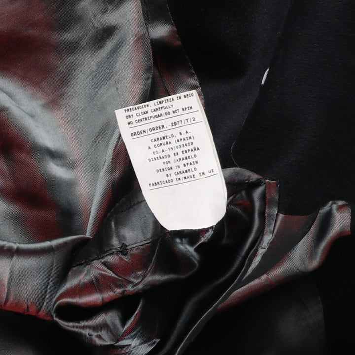 CARAMELO Wool Chesterfield Coat, Men's Size M wool black type Vintage Second Hand