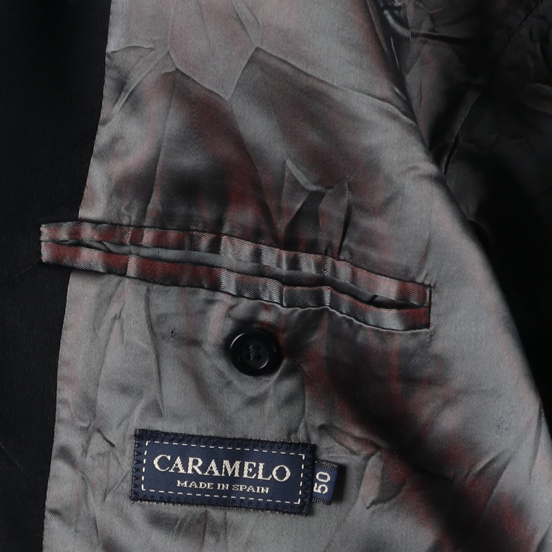 CARAMELO Wool Chesterfield Coat, Men's Size M wool black type Vintage Second Hand