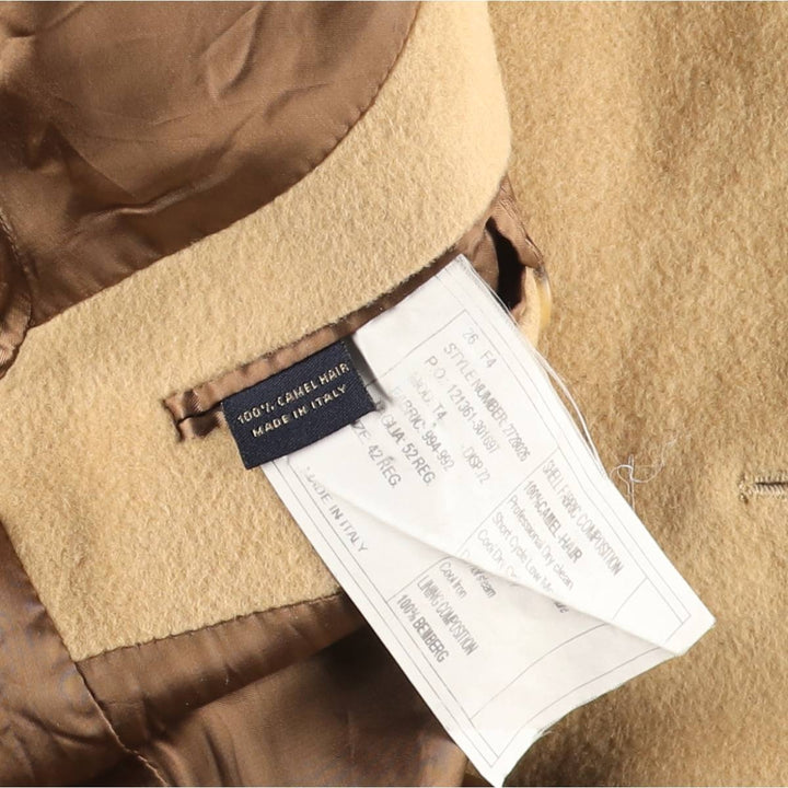 Brooks Brothers Chesterfield Coat, Made in Italy, Men's Size L Camel hair Beige type Vintage Second Hand