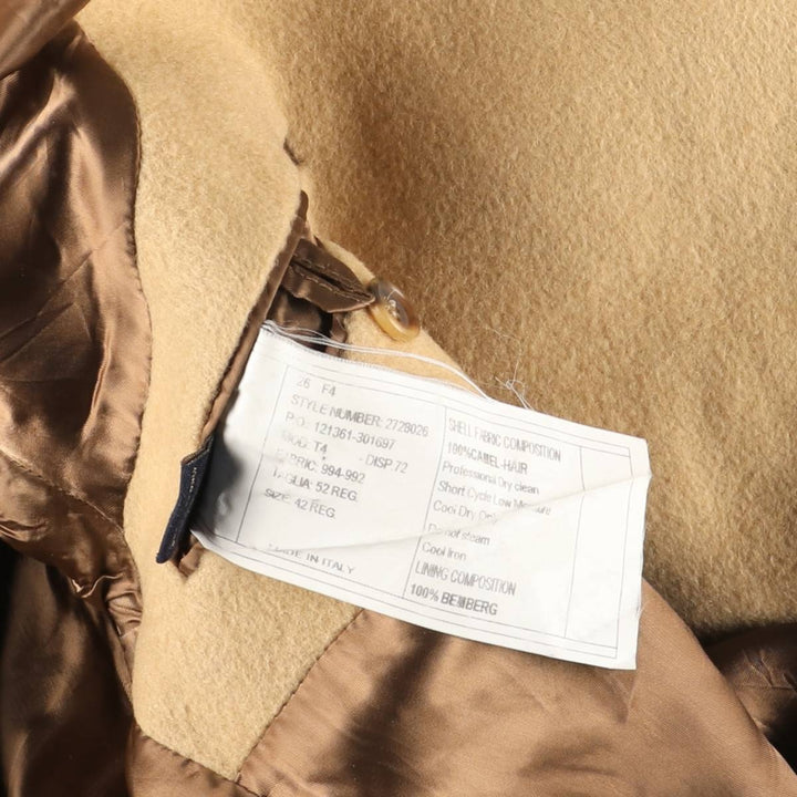 Brooks Brothers Chesterfield Coat, Made in Italy, Men's Size L Camel hair Beige type Vintage Second Hand