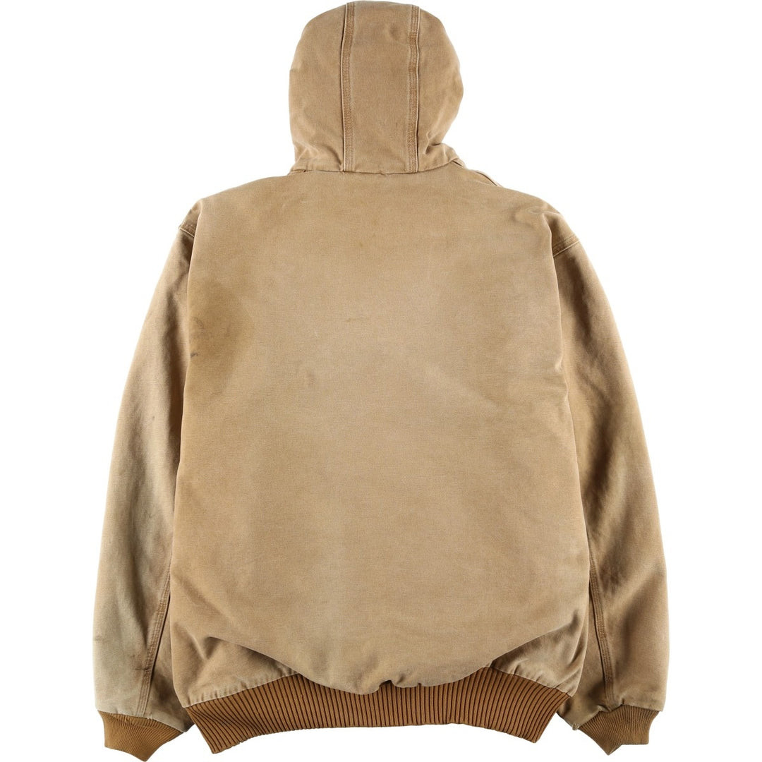 00'S Carhartt Active Jacket Duck Full Zip Hoodie Men's XL cotton Beige type Vintage Second Hand