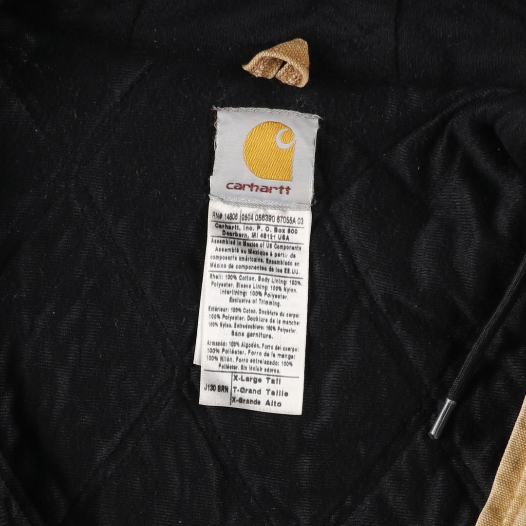 00'S Carhartt Active Jacket Duck Full Zip Hoodie Men's XL cotton Beige type Vintage Second Hand